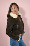 Maverick Shearling Aviator Jacket - Brown