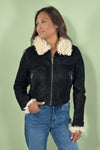 Maverick Shearling Aviator Jacket - Black