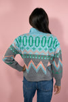 Mock Neck Half Zip Sweater - Grey