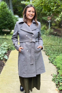 Continental Classic Trench Coat - Grey