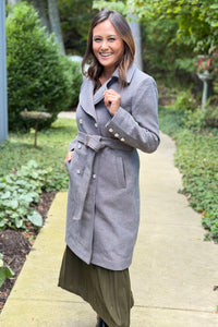 Continental Classic Trench Coat - Grey