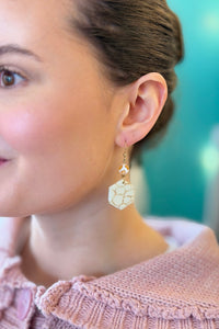 Mosaic Paving Earrings - Hexagon