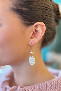 Mosaic Paving Earrings - Hexagon