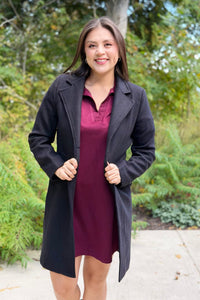 Prestige Wool Statement Coat - Black