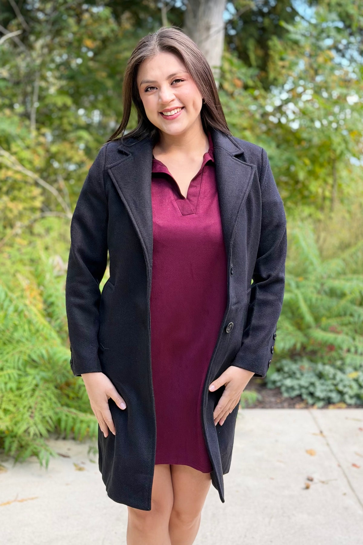 Prestige Wool Statement Coat - Black