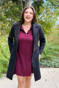 Prestige Wool Statement Coat - Black