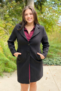 Prestige Wool Statement Coat - Black