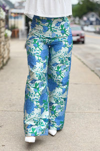 Willa Floral Jacquard Wide Leg Pants