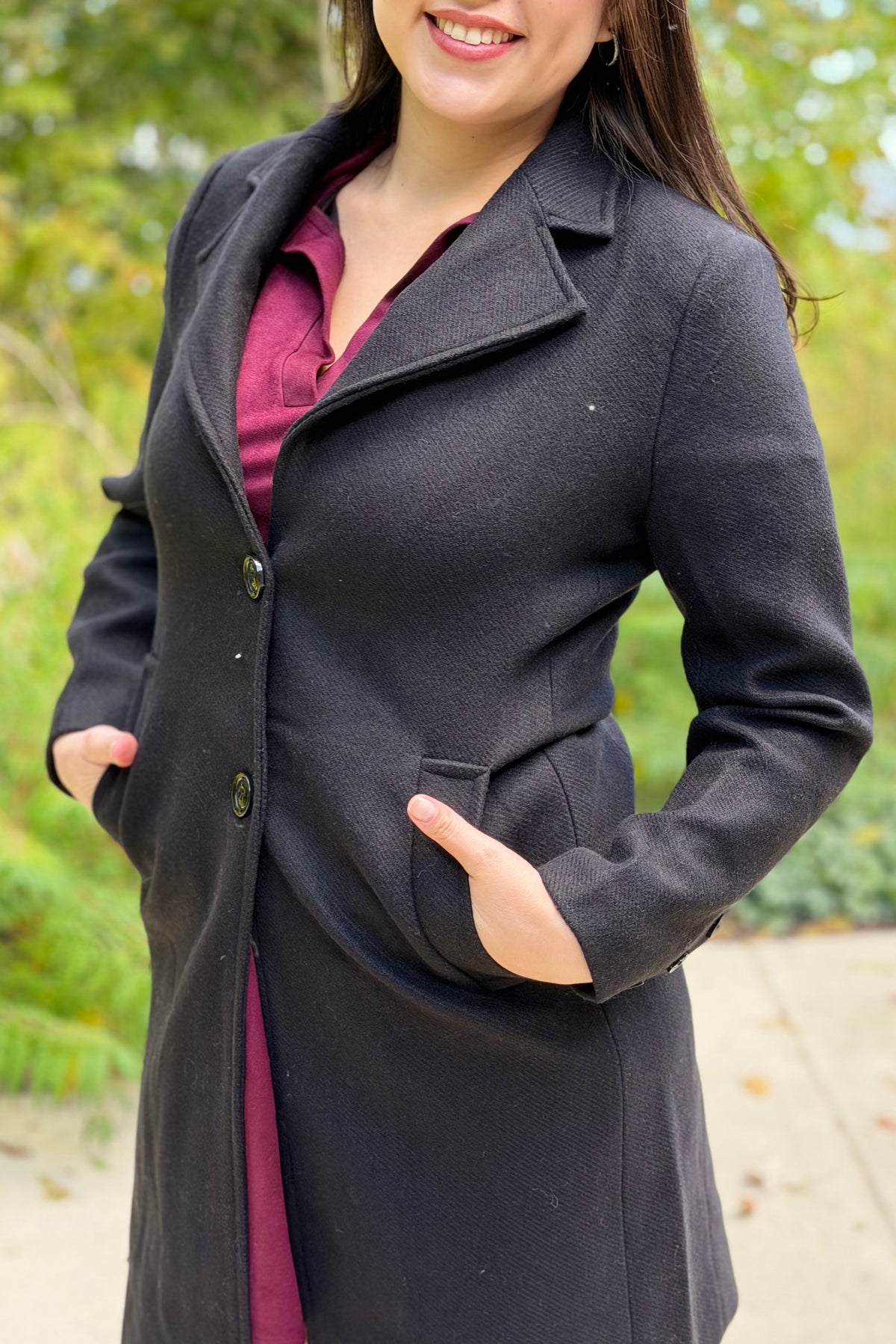 Prestige Wool Statement Coat - Black