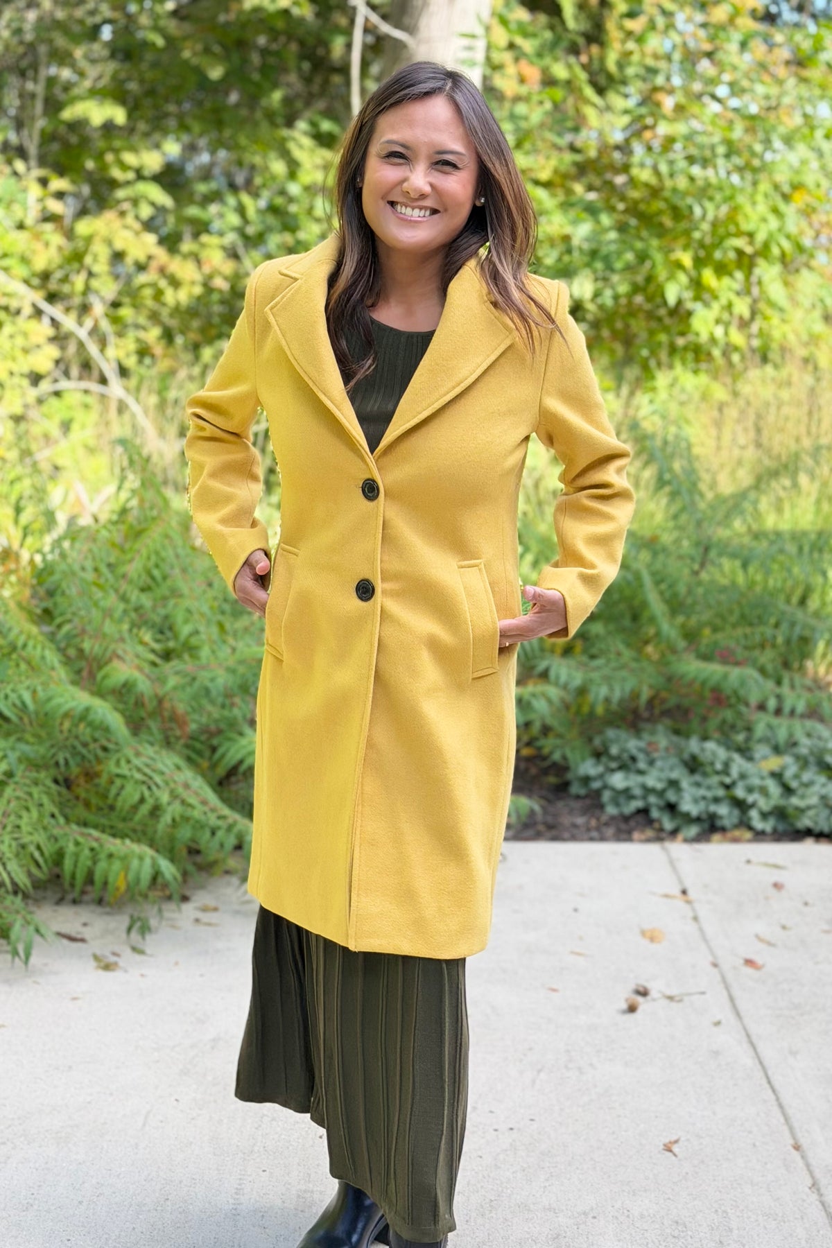 Prestige Wool Statement Coat - Banana