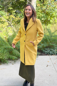 Prestige Wool Statement Coat - Banana
