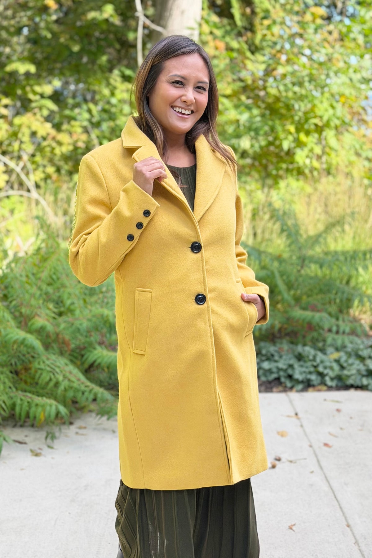 Prestige Wool Statement Coat - Banana