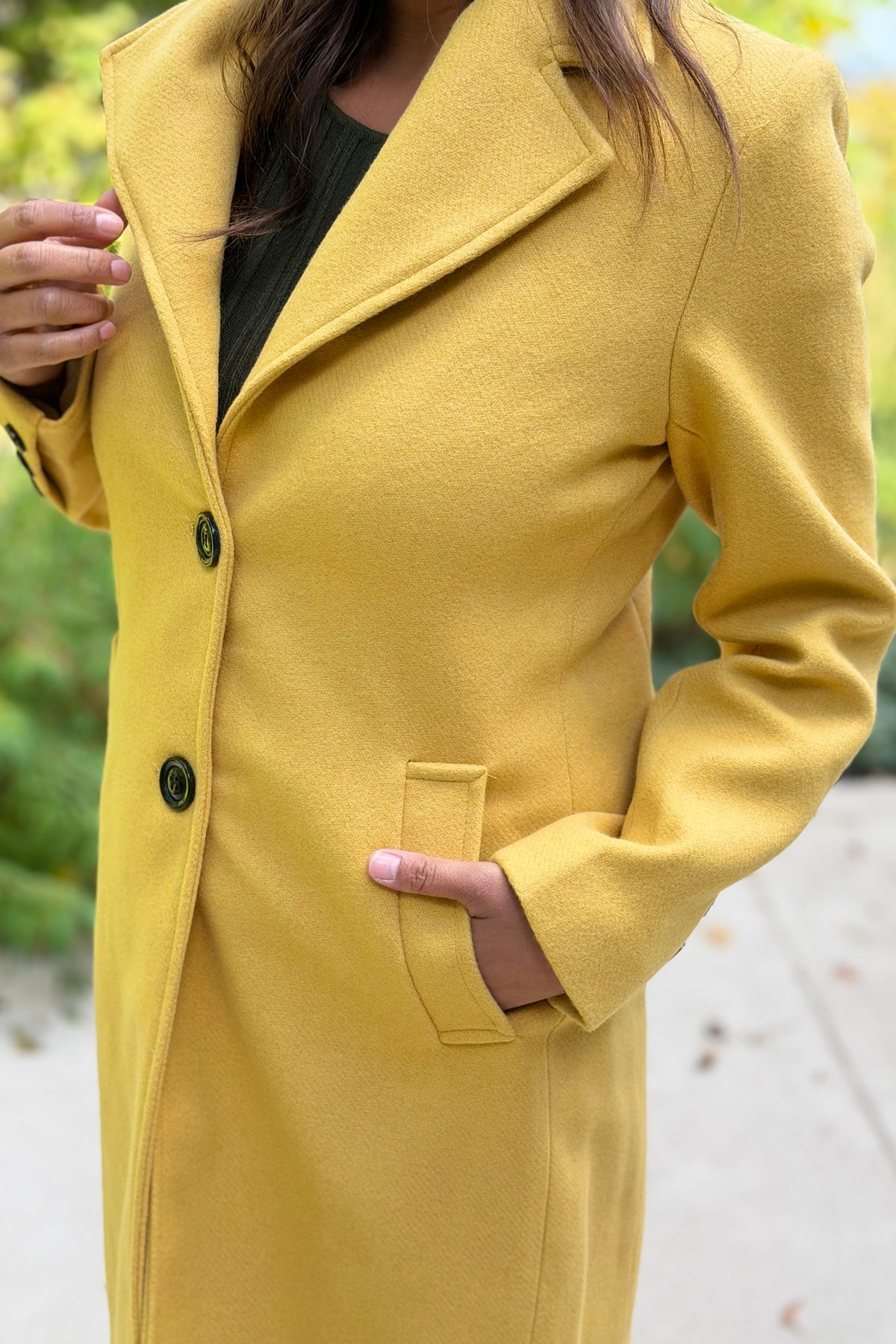 Prestige Wool Statement Coat - Banana