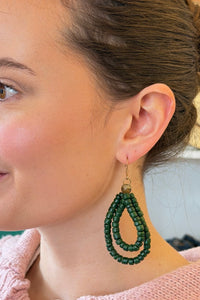 Cocos Beaded Earrings - Green