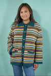 Collared Multi Pattern Knit Cardigan