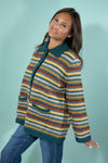 Collared Multi Pattern Knit Cardigan