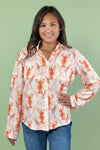 Lobster Print Button Down Shirt