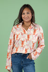 Lobster Print Button Down Shirt