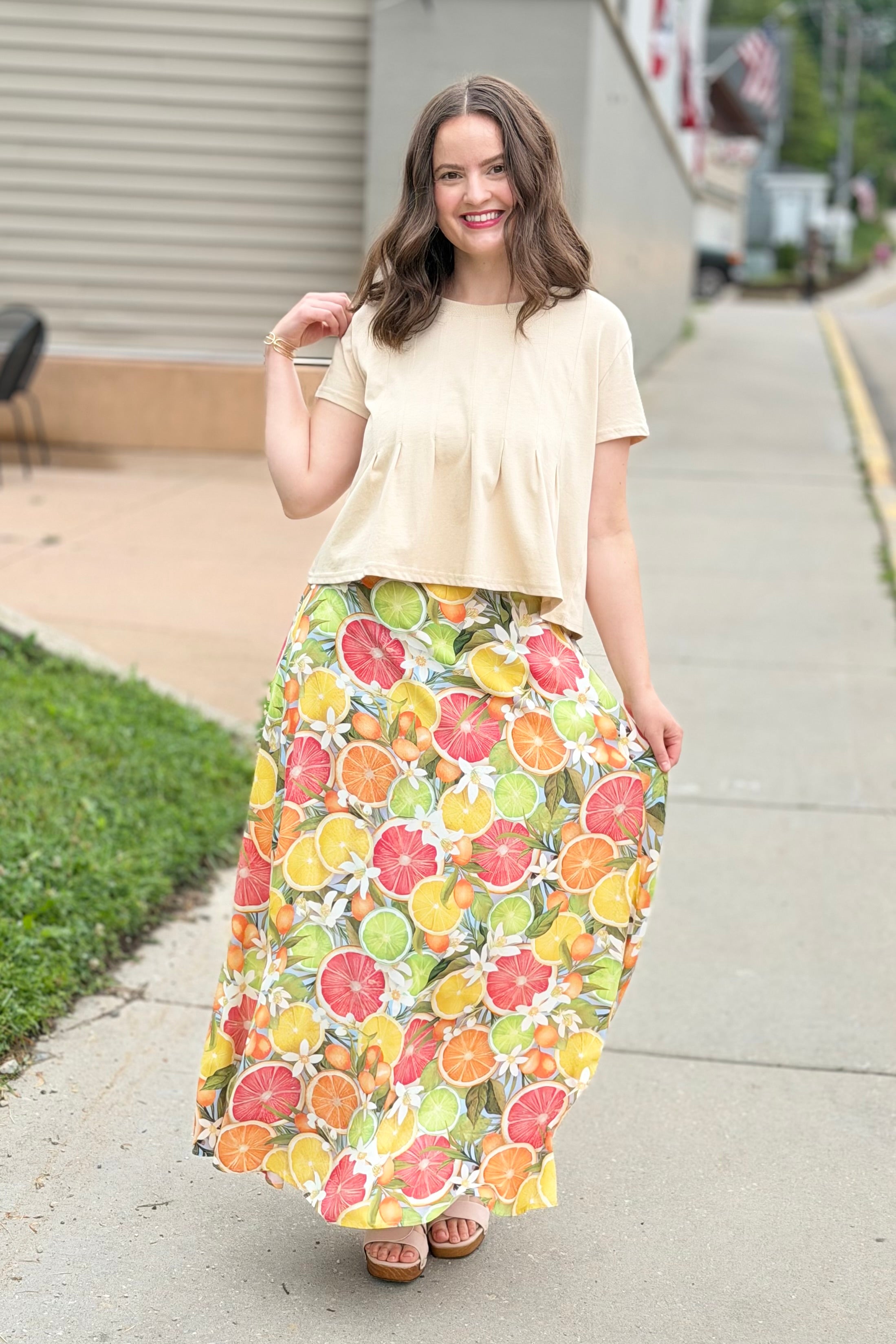 Bradyn Print Skirt - Orange