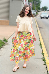 Bradyn Print Skirt - Orange