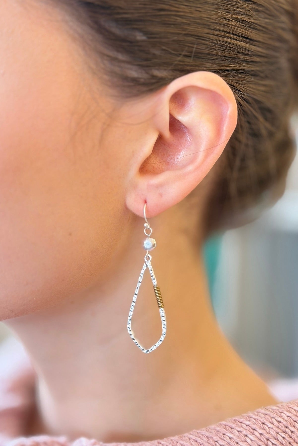 Teardrop Coil Earrings - Silver