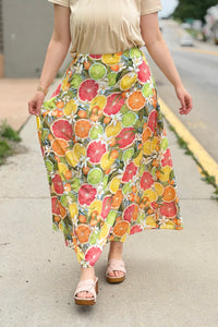 Bradyn Print Skirt - Orange