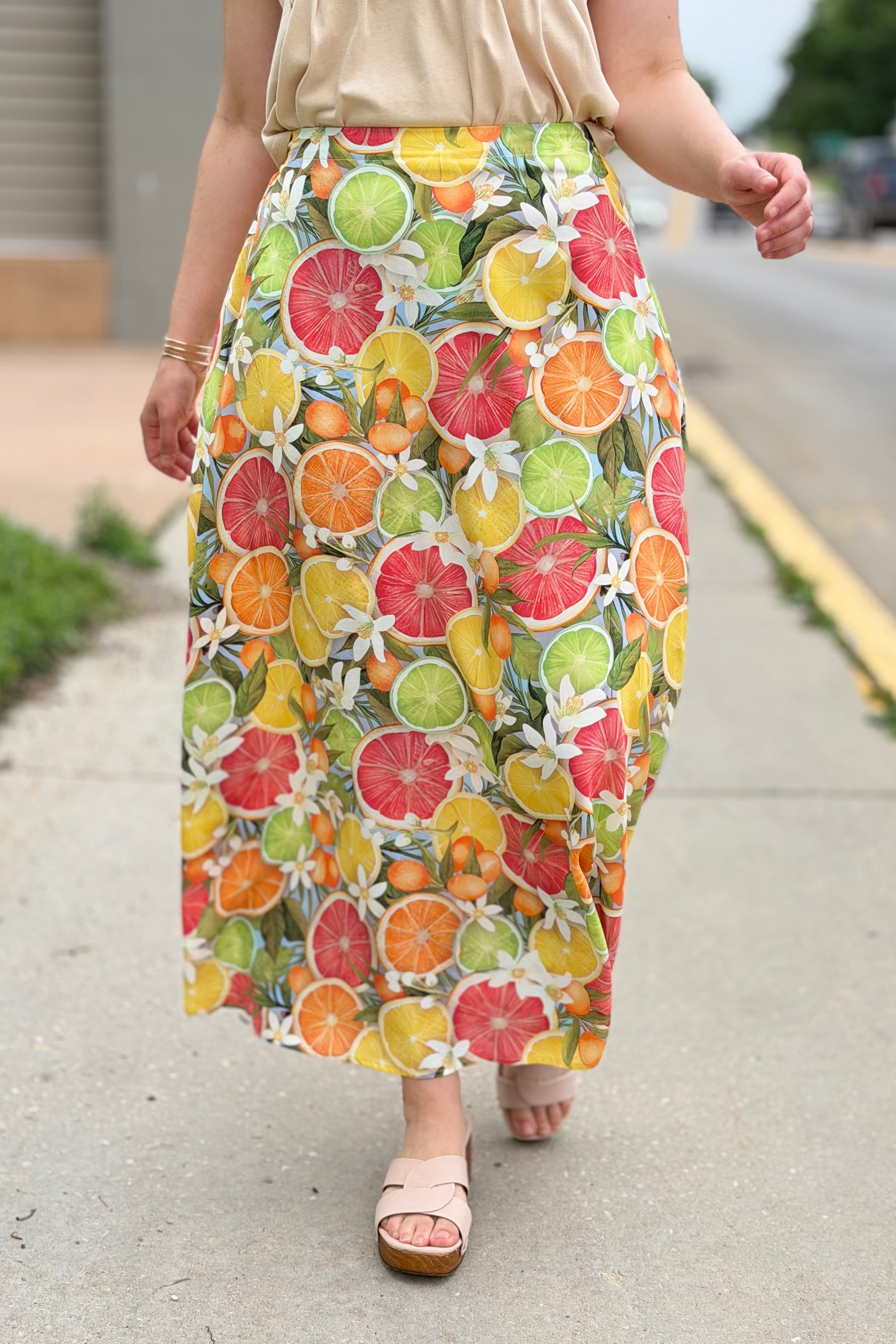Bradyn Print Skirt - Orange