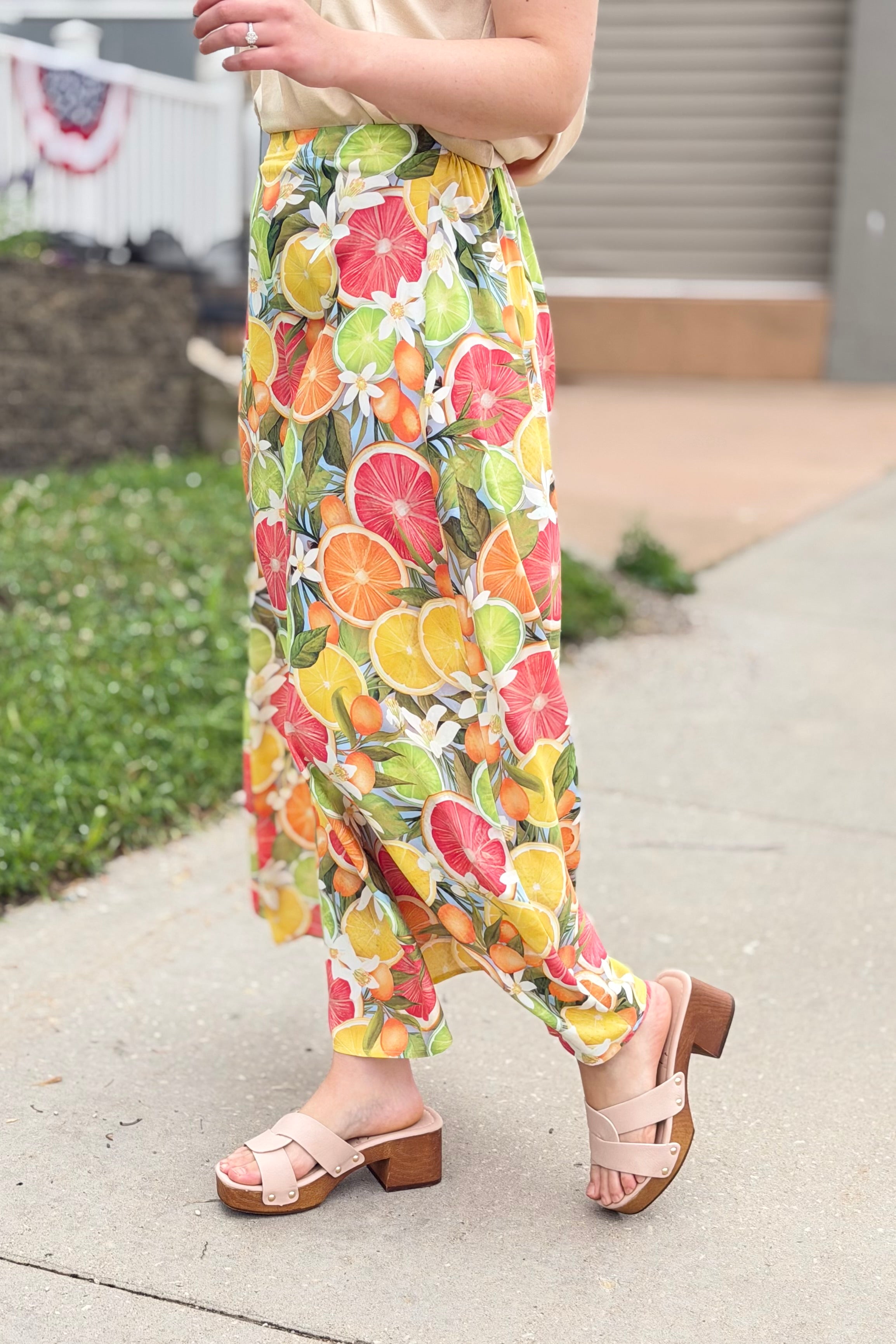 Bradyn Print Skirt - Orange