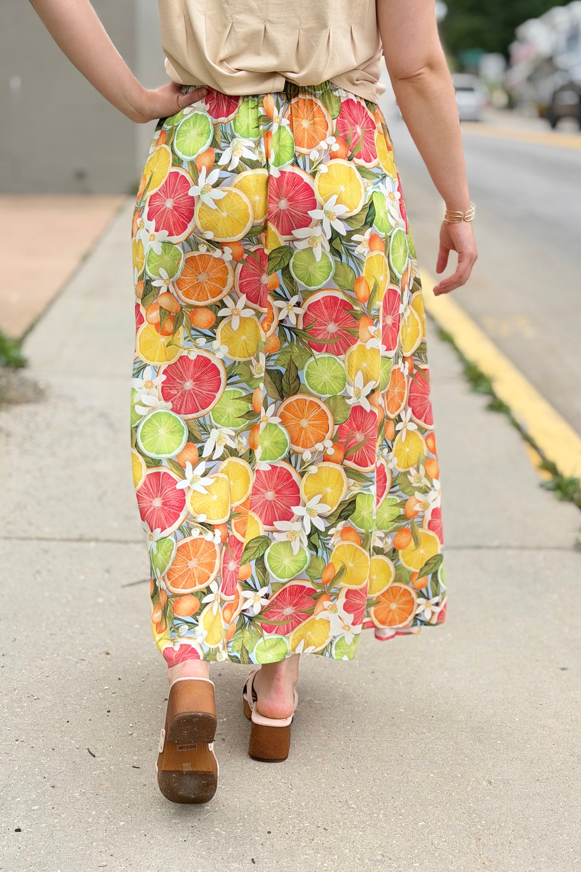 Bradyn Print Skirt - Orange