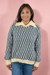 Diamond Balloon Sleeve Sweater