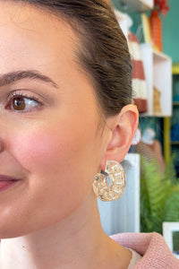 Chunky Pearl Hoop Earrings