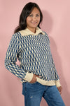 Diamond Balloon Sleeve Sweater