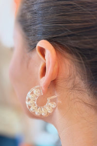 Chunky Pearl Hoop Earrings