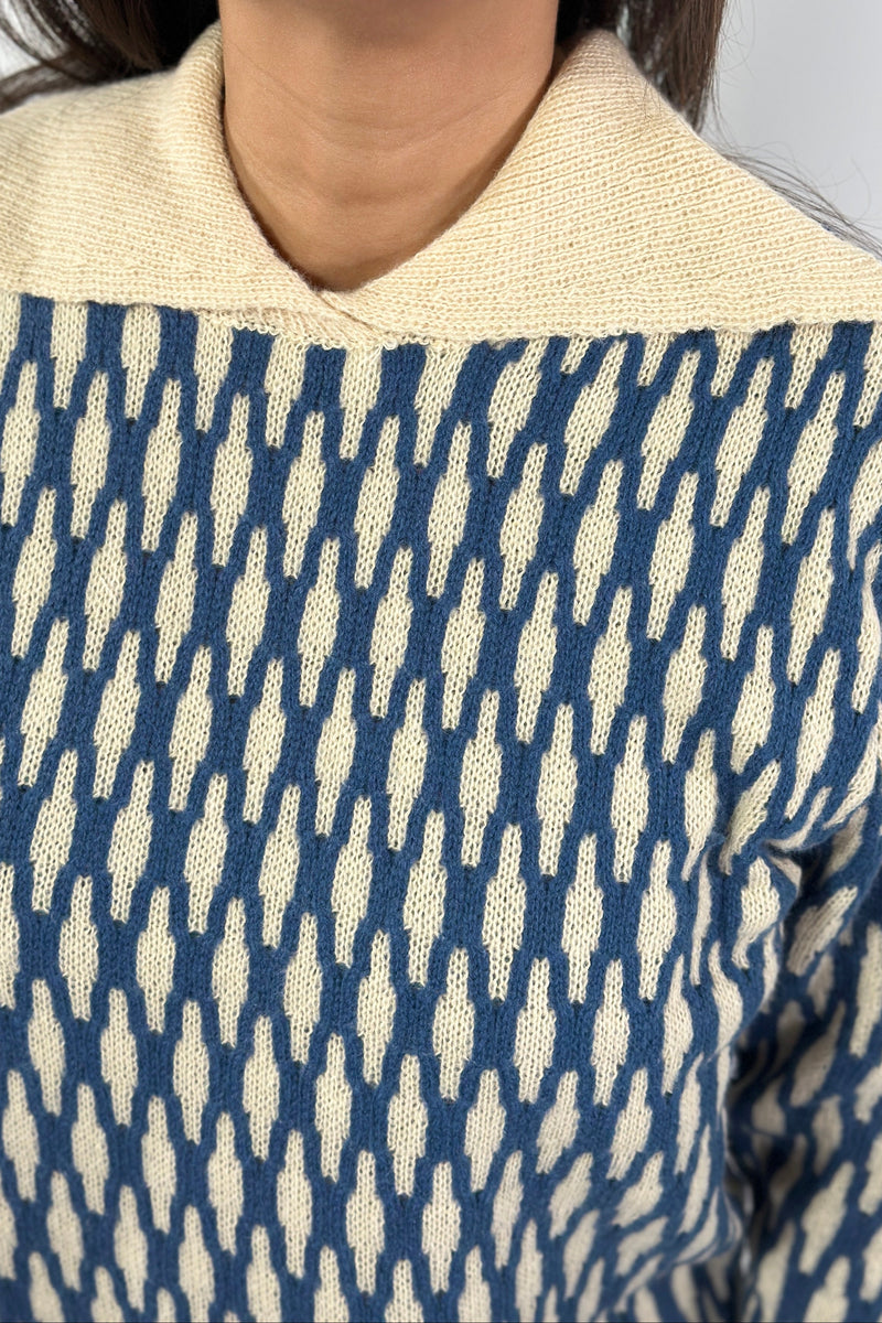 Diamond Balloon Sleeve Sweater
