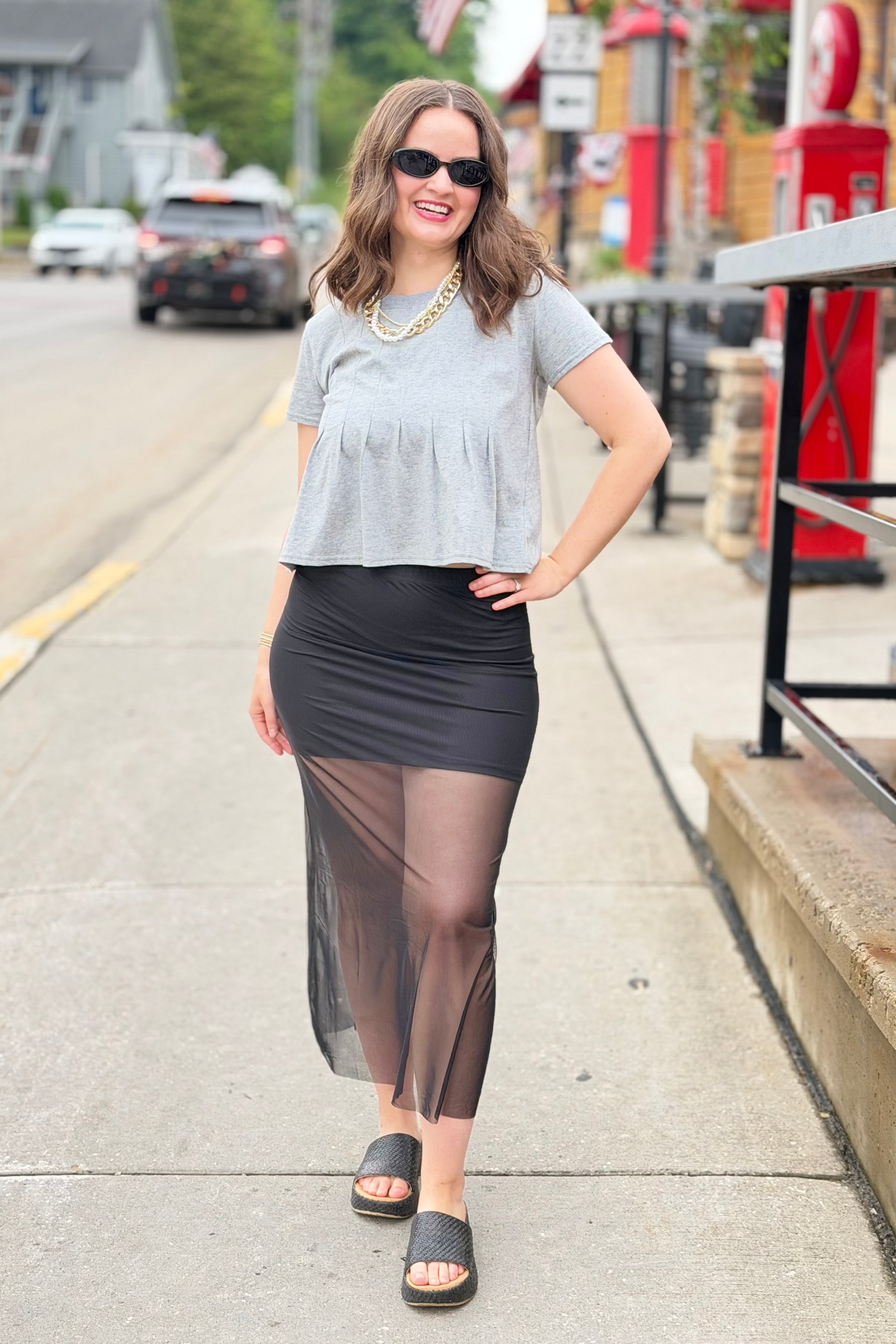 Sheer Maxi Skirt - Black