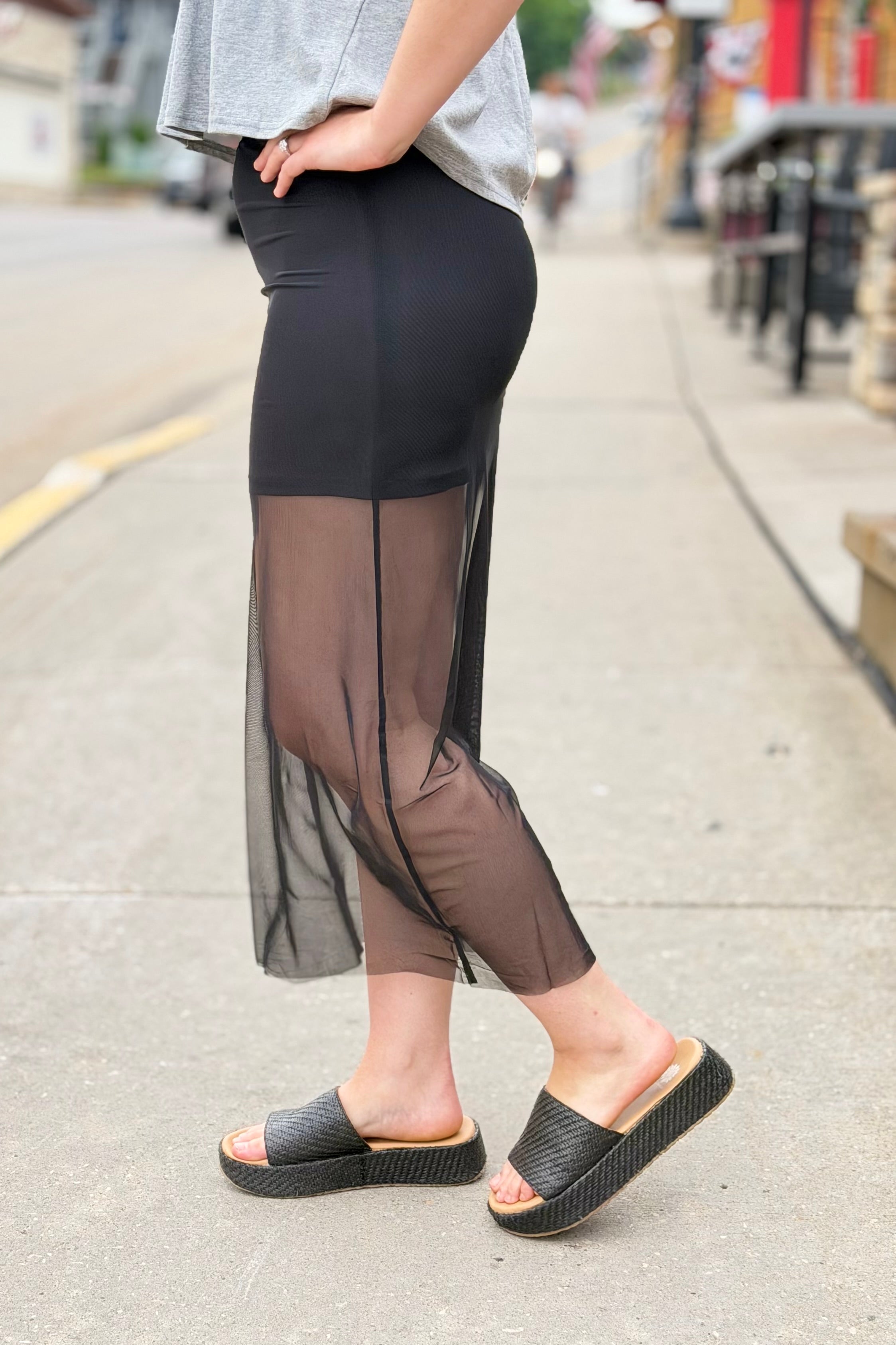 Sheer Maxi Skirt - Black
