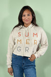 Summer Girl Graphic Cropped Hoodie