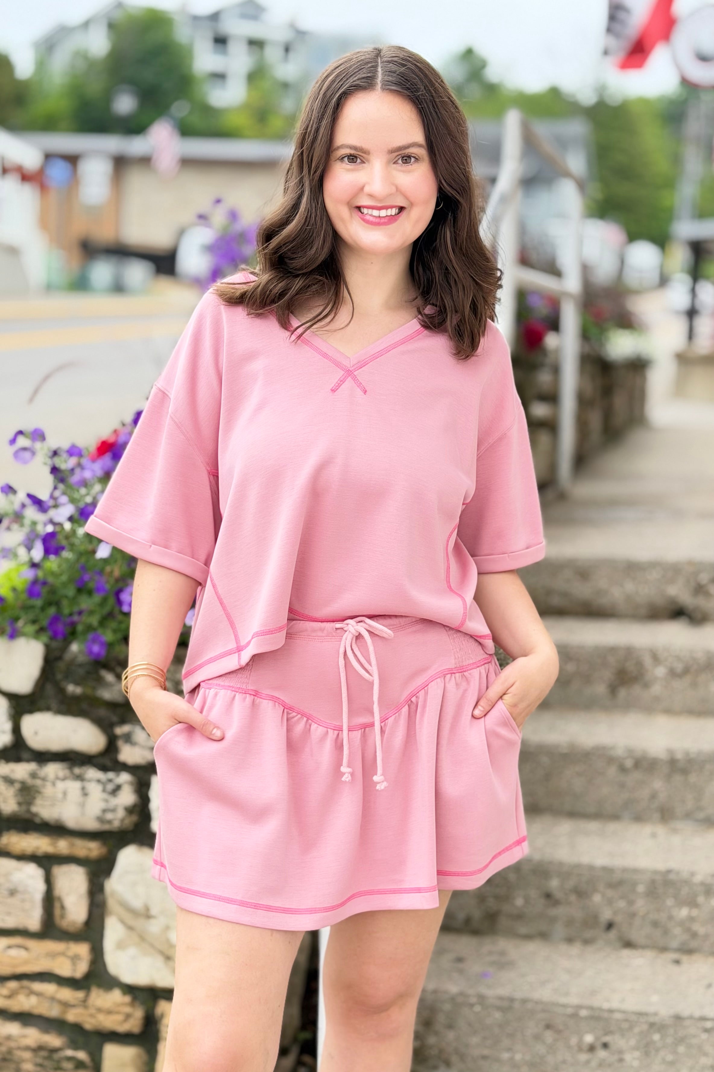 Soft Knit Skort - Light Pink