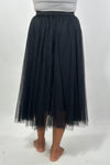 Mesh Tulle A-Line Skirt - Black