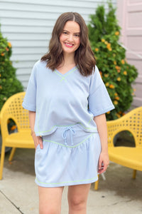 Soft Knit Skort - Light Blue
