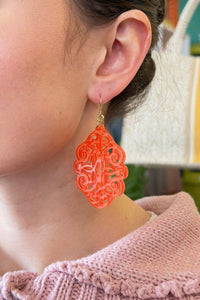 Coral Statement Earrings
