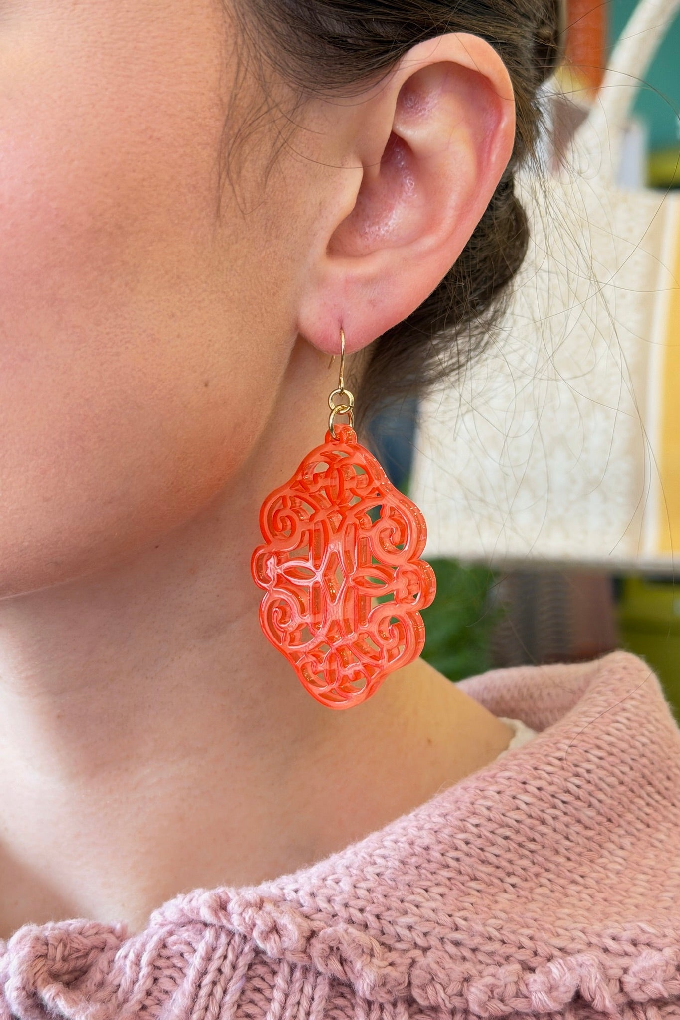 Coral Statement Earrings