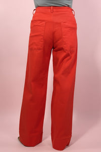Orange Wide-Leg Straight Jeans