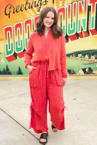 Garment Washed Shirt - Red