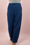 Rivet Corduroy Straight Trousers - Blue