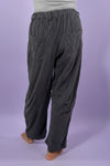 Rivet Corduroy Straight Trousers - Grey