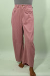 Rivet Corduroy Straight Trousers - Pink