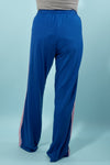Drawstring Striped Sweatpants - Blue