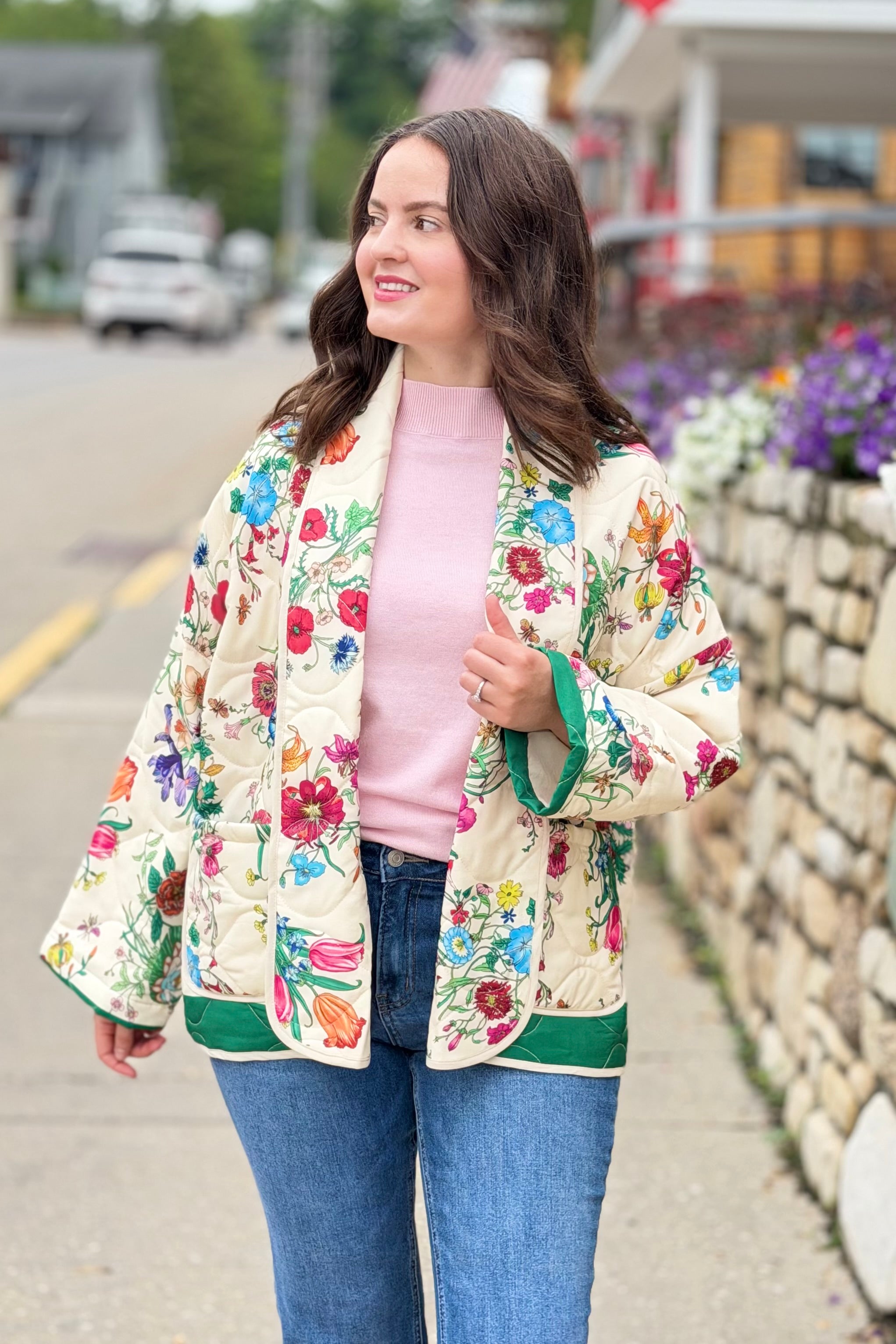 Wildflower Whisper Padded Jacket - Cream