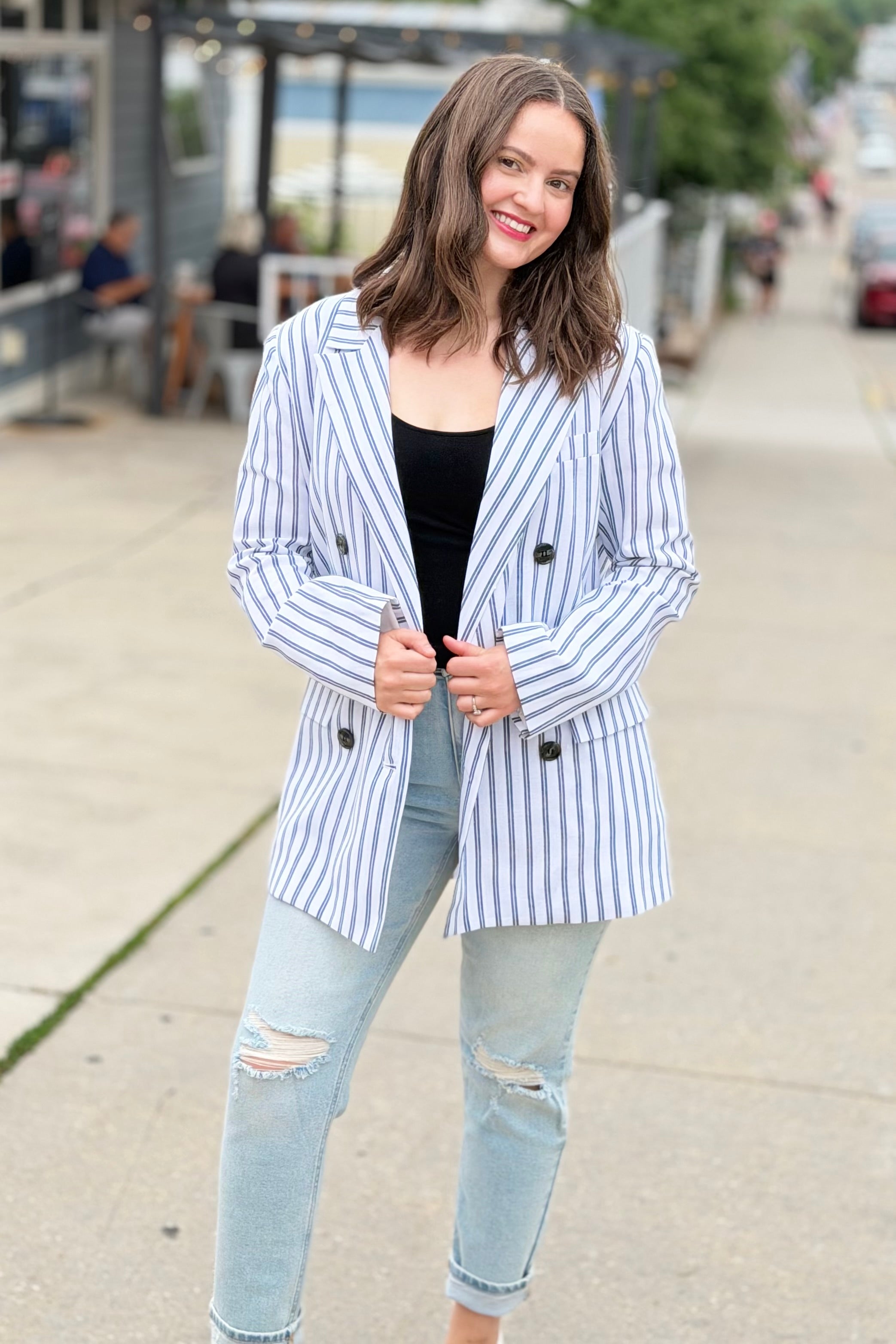 Arlah Striped Oversized Blazer